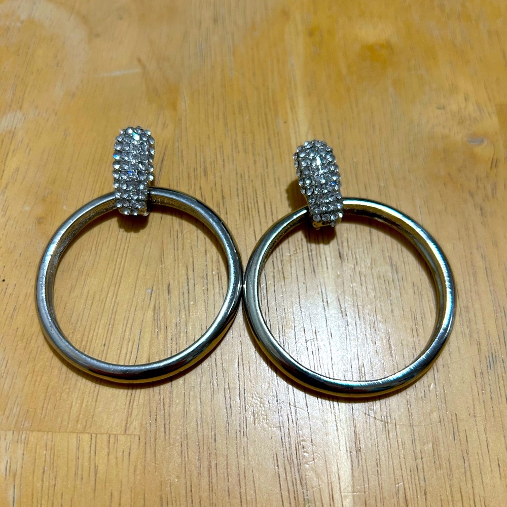 Thick hoop earrings